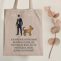 I take care of you and you take care of me - dog canvas bag with quote
