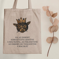 If humans could be crossed with cats... - Cat canvas bag with a quote