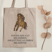 The exterior of the horses - riding canvas bag