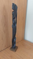 (K) art deco female wooden sculpture approx. 33 cm high crack photographed