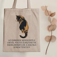 Emotions of the cat - kitty canvas bag with a quote
