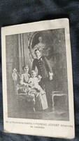 1913 KÉSÖBB MAGYAR KIRÁLY IV. KÁROLY + ZITA KIRÁLYNÉ + TRÓNÖRÖKÖS FOTO FOTÓLAP + KORONÁZÁS BÉLYEG