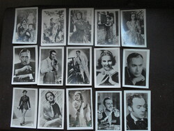 15 mini fotó világsztárok Charles Boyer, Deanna Durbin, Dorothy Lamour, Clark Gable