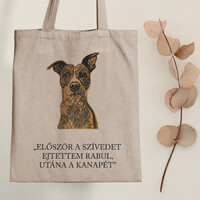 First your heart, then the sofa - doggy canvas bag with quote