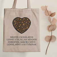 Dog heart - dog canvas bag with a quote