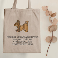 You can't buy a wagging tail - dog canvas bag with a quote