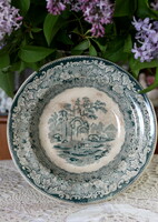 Antique English faience plate, dacca decor, flawless, early 1800s, rare!