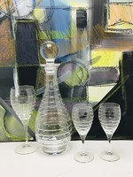 Exclusive striped glass drink set - 5740