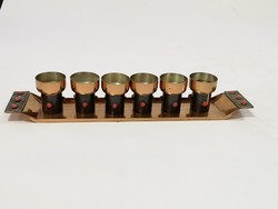 Craftsman copper brandy set (6 pcs) around 1970 - 5467
