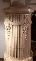 Original baroque - early Biedermeier round tile stove from around 1780!