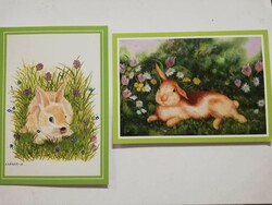 Nyuszis postatiszta képeslapok 2 db