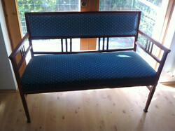 Art Deco városzobai ülőgarnitura, kanapé mérete: 130x53, 4 db szék: 40x35  cm