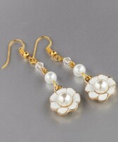 Fire enamel earrings with a pearl inside.