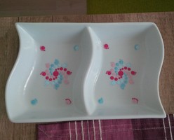 New! White bowl / offering with mandala decoration, 25*17.5cm. Hand painted