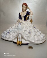 Varázslatos nagy méretű Royal Dux Elly Strobach figura porcelán szobor olvasó nő HIBÁTLAN