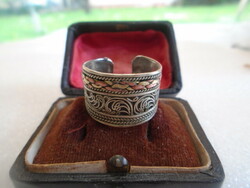 Really antique 20 no. Antique wide silver ring with 800 mark from the front, adjustable size