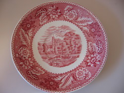 Pink English castle, cow visual coaster plate