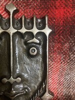 Industrial rare iron king's head wall decoration