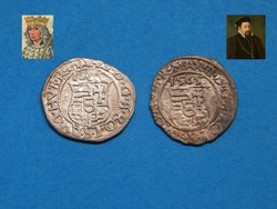 2 db körmöczbányai (1506 és 1565)  ezüst denár egyben, II. Ulászló és II. Miksa