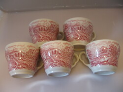 Rózsaszín angol Eit csészék váras látképpel