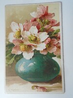 D195440   Régi képeslap - C.Klein  csendélet virágok vázában  1920k