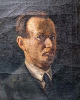 Tamás Bánszki (1892 - 1971): male portrait - oil painting, 1927
