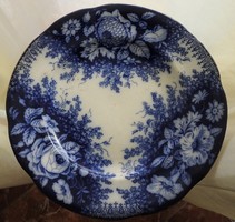 Antique majolica marked cobalt blue wall plate - wall plate