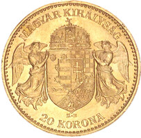 1898 arany 20 korona Ferenc József érme UNC selyemfény (900/1000) 6.775g