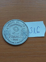 French 2 French francs 1948 / b, alu. 316