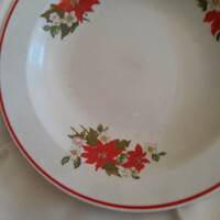 Zsolnay  mikulás virágos mely tányér