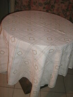 Beautiful azure embroidered woven tablecloth