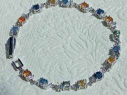 Colorful sapphire 925 silver bracelet