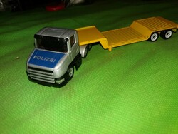 Retro siku police car transporter truck with trailer metal small car in good condition according to the pictures