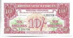 10 shilling shillings 1956 British Armed Forces 1956 3 seria UNC