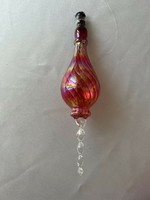 Beautiful handmade twisted iridescent blown glass Christmas tree decoration