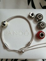 Pandora moments snake chain sliding bracelet. 5pcs, with charm.
