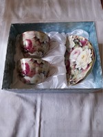Pierrot Poznan 2 teacups + saucer in original box
