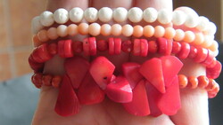 Wonderful real coral bracelets 4 pieces in one