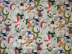 Christmas fabric with a polar bear pattern - patchwork - decor - fabric by the meter - quilting