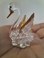 Industrial art glass swan with real gold
