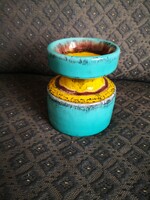 Ceramic candle holder, flower holder. Industrial artist, quality piece. Indicated.
