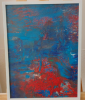 (K) abstract painting with 31x42 cm frame