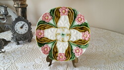 Beautiful, antique majolica decorative plate, wall plate
