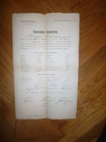 Régi m kir államvasutak tanonciskolai bizonyítvány papír 1914