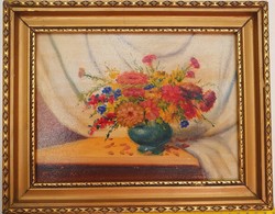 Cheerful flower still life, in a wonderful picture frame