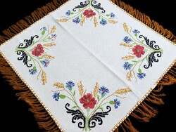 Tablecloth embroidered with a very old cross-stitch pattern, 63 x 63 cm
