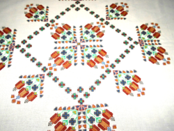 Beregi pattern - delicate cross-stitch tablecloth 123 cm x 120 cm - beautiful professional work