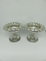 1 Pair of silver spice holders with noble coats of arms.