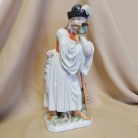 Herendi búsuló juhász porcelán figura