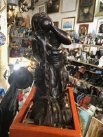 Faszobor, régi, kinai, 38 cm-es magasságú, rózsafa.8091